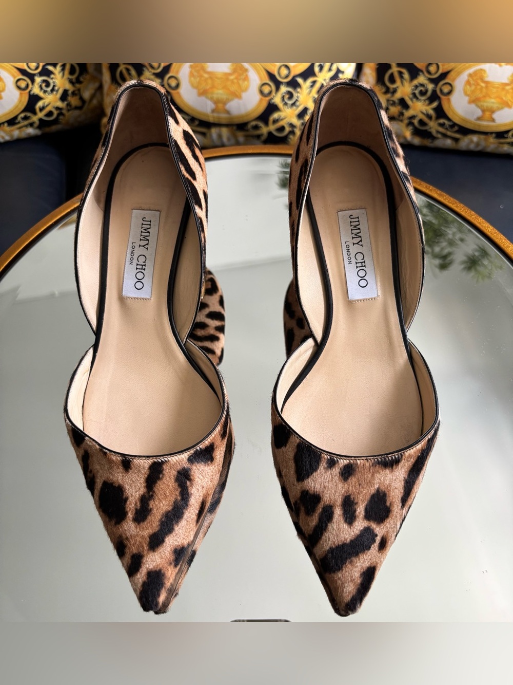 Jimmy Choo Leopard Print Pumps in Brown and Black - Picture 4 of 7